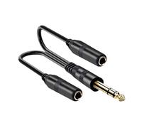 BaotyJie Câble Haut-parleur Adaptateur Y Splitter Jack 635mm Connecteur Stéréo Guitare En PVC pour Connexion D'Amplificateur Casque Studio Système D, Double Canal