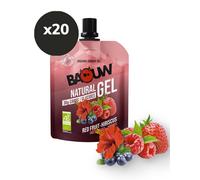 Baouw - Gel énergétique - Pack Gels Fruits Rouges Hibiscus (x20) en Bois Rouge