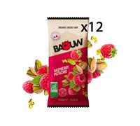 Baouw - Pack de 12 barres énergétiques bio 50 g - Pack Barres Framboise Pistache (x12) en Bois - Rouge Rouge