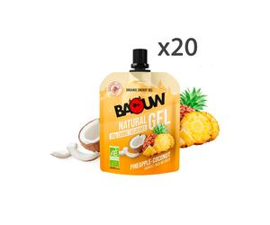 Baouw - Pack de 20 gels énergétiques - Pack Gels Ananas Noix de Coco (x20) en Bois