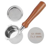 Baoweihua Porte-filtre sans fond de 51 mm, en porcelaine de café, argenté, 1 pièce, compatible avec DeLonghi La Specialista EC9335M EC9155M EC9355M EC9665M