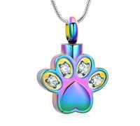 BAOWIQI Collier urne avec empreintes de pattes pour cendres