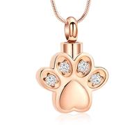 BAOWIQI Collier urne avec empreintes de pattes pour cendres