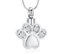 BAOWIQI Collier urne avec empreintes de pattes pour cendres