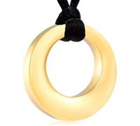 BAOWIQI Collier urne funéraire Cercle de vie éternité pour cendres Souvenir Bijoux pour femmes et hommes, Acier inoxydable, Pas de gemme