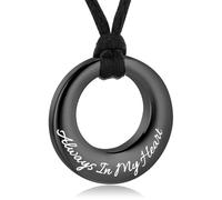 BAOWIQI Collier urne funéraire Cercle de vie éternité pour cendres Souvenir Bijoux pour femmes et hommes, Acier inoxydable, Pas de gemme