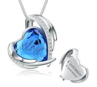 BAOWIQI Collier urne funéraire en cristal pour femme avec pendentif « Keep Loved Ones Ashes Close Forever & Always in My Heart », Acier inoxydable, Pas de gemme