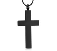 BAOWIQI Collier urne funéraire en forme de croix en cristal pour cendres d'animaux domestiques et humaines, bijou de crémation religieux, souvenir commémoratif, Acier inoxydable, Pas de gemme