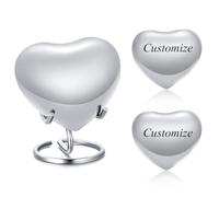 BAOWIQI Urne en forme de cœur pour cendres - Petite urne souvenir en forme de cœur pour restes humains (hommes/femmes) ou animaux domestiques, peut contenir une petite portion de cendres avec support