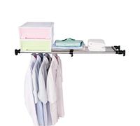 BAOYOUNI 2 Pièce Étagère de Placard Telescopique en Métal Etagere de Rangement Réglable Sans Perçage Organiseurs de Armoire Separateur Stockage Rack pour Cuisine, Salle de Bain, Chambre 60-100cm, Noir