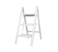 BAOYOUNI Escabeau Pliable à 3 Marches Échelle Domestique Antidérapante Escabot Portable Léger avec 20cm Pédale Large, Max Capacité 150 kg, pour Maison, Bureau, Cuisine, Garage, Blanc