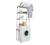 BAOYOUNI Étagère au-Dessus des Machine à Laver ou Toilettes WC Support de Rangement en Métal à 3 Niveaux pour Salle de Bain, Assemblage Facile, 68 x 49,5 x 210 cm, Gris