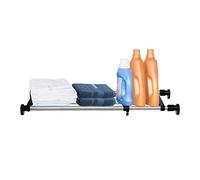 BAOYOUNI Étagère de Placard Telescopique en Métal Etagere de Rangement Réglable sans Perçage Organiseurs de Armoire Separateur Stockage Rack pour Cuisine, Salle de Bain, Chambre 101-152,5cm, Noir