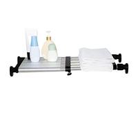 BAOYOUNI Étagère de Placard Telescopique en Métal Etagere de Rangement Réglable sans Perçage Organiseurs de Armoire Separateur Stockage Rack pour Cuisine, Salle de Bain, Chambre 40-60cm, Noir