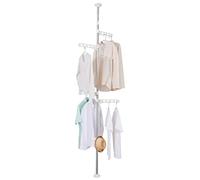 BAOYOUNI Portemanteau Télescopique Porte-vêtement avec 4 Bras et Crochets Portable Intérieur Suspension Cintre Hauteur Réglable pour Chambre à Coucher, Entrée, Couloir, Salon, Balcon, Bureau (Ivoire)