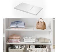 BAOYOUNI Séparateurs de placard réglables en acier au carbone, 30 cm de large, sans perçage, organiseur extensible pour armoire, cuisine, salle de bain (blanc cassé, 80 à 150 cm)