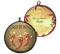 BAOZOON Lot de 2 pochettes chauffantes pour tortilla de 30,5 cm, support isotherme pour tortilla micro-ondes, tacos, nourriture mexicaine, tortilla, pita, crêpes, pain plat (style A)