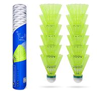 Baozun Lot de 12 Volants de Badminton, Plastique Volant Badminton Volant en Nylon - Entraînement Exercice Gym Jeu de Fitness en Plein air Birdies Badminton Ball