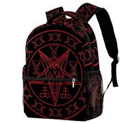 Baphomet And Lucifer Sac à dos décontracté pour le sport, le voyage, l'école avec plusieurs poches pour homme et femme, multicolore, 29.4x20x40cm/11.5x8x16 in