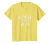 Baphomet Art Mystique chèvre ailée esthétique Occulte T-Shirt, Enfant, Citron, 3 Ans