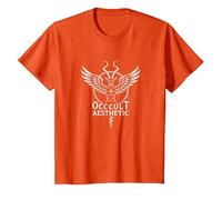 Baphomet Art Mystique chèvre ailée esthétique Occulte T-Shirt, Enfant, Orange, 4 Ans