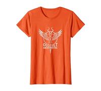 Baphomet Art Mystique chèvre ailée esthétique Occulte T-Shirt, Femme, Orange, XL