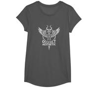 Baphomet Art Mystique chèvre ailée esthétique Occulte T-Shirt, Fille, Asphalte, XS