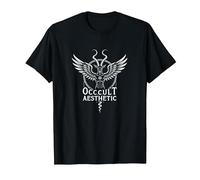 Baphomet Art Mystique chèvre ailée esthétique Occulte T-Shirt, Homme, Noir, 4XL