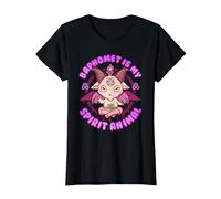 Baphomet is My Spirit Animal I Cute Satanic Goat T-Shirt, Femme, Noir, S