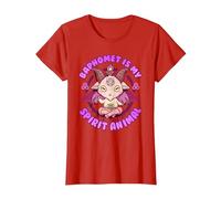 Baphomet is My Spirit Animal I Cute Satanic Goat T-Shirt, Femme, Rouge, 3XL