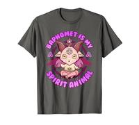 Baphomet is My Spirit Animal I Cute Satanic Goat T-Shirt, Homme, Asphalte, M