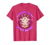 Baphomet is My Spirit Animal I Cute Satanic Goat T-Shirt, Homme, Rouge Chiné, S