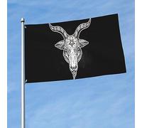 Baphomet, Le Bouc Satanique Drapeaux De Jardin Avec Œillets Drapeau Maison Résistant Aux Intempéries Bannière Cour 90X150Cm Pour Anniversaires Fêtes Plage