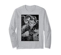 Baphomet Occulte Gothique Chèvre Satanique Drôle Monday is A Sin Manche Longue