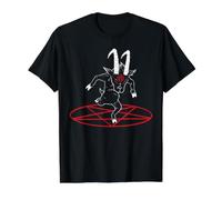 Baphomet Pentagramme Nu Goth Occulte Sorcière Satanisme T-Shirt Graphique avec Valeur, Homme, Noir, XL