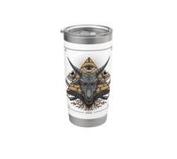 Baphomet Pyramide en forme de chèvre 666 Païen Sataniste Athée Halloween Gobelet isotherme en acier inoxydable double paroi