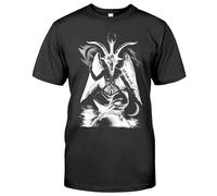 Baphomet T Shirt Satanic Pentagram 666 Metal Horror Left Hand Path Satan Men's Male Black M
