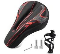 BAPPKON Housse de Selle de vélo en Gel Ultra Confortable, Universelle, étanche et Anti-poussière, avec Rembourrage Absorbant Les Chocs, pour Peloton, vélos de Route, VTT et Tous Types de vélos (Rouge