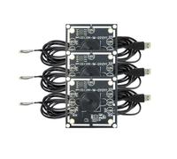 BAPPRJJ Module de caméra 100 degrés, 3 pièces, 1MP OV9732 1280x720, Pilote USB Gratuit, Mise au Point Manuelle, avec câble de 2 mètres, WinXP/7/8/10(New 3PCS 2 Meter)