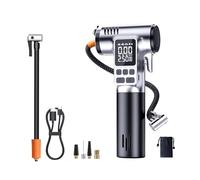 BAPPRJJ Pompe à air 6 en 1 for pneus de Voiture avec lumière LED, gonfleur de pneus de véhicule, compresseur d'air, Outil d'évacuation avec Marteau de sécurité et Coupe-Ceinture de sécurité(ST-5529)