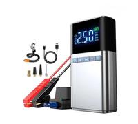 BAPPRJJ Pompe à air de démarrage de Voiture 4 en 1, compresseur d'air, Batterie d'alimentation extérieure, Lampe LED, gonfleur de pneus avec Sac en EVA