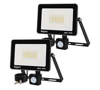 Bapro 2x 50W Projecteur LED Détecteur de Mouvement, 5000LM 3000K Blanc Chaud Eclairage Extérieur, IP65 Imperméable Spot Détecteur pour Jardin Terrasse Garage Patio Grange Cour
