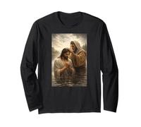 Baptême de Jésus-Christ par Jean-Baptiste Art Manche Longue