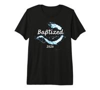 Baptisé 2026 - Conception Graphique de baptême d'eau de Foi chrétienne T-Shirt Haut de Gamme