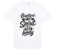Baptisé par Un Esprit dans Un Corps fidèle chrétien Comfort Colors Adult Heavyweight T-Shirt