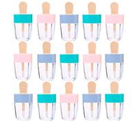BAQI - Lot de 15 minis tubes vides pour gloss à lèvres en forme de crème glacée, réutilisables et rechargeables, pour vernis à lèvres, baume à lèvres, huile à lèvres (multicolore)