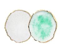 BAQI Lot de 2 palettes de mélange en résine pour ongles - Bord doré - Pratique - Pour maquillage et dessin - Pour manucure