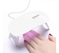BAQI Mini lampe à ongles UV LED portable 6 W USB pour séchage du vernis à ongles - Outil de manucure LED en forme de souris - Outil de poche pour la maison et le salon - Blanc