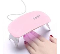 BAQI Mini lampe à ongles UV LED portable 6 W USB pour séchage du vernis à ongles - Outil de manucure LED en forme de souris - Outil de poche pour la maison et le salon - Rose