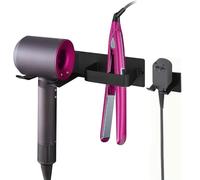BAQRAXIA Support Pour Sèche-Cheveux, Accessoires Pour Station De Sèche-Cheveux à Fixation Murale, Support Pour Lisseur, Organisateur D'outils De Coiffure Pour La Salle De Bain, Support De Rangement